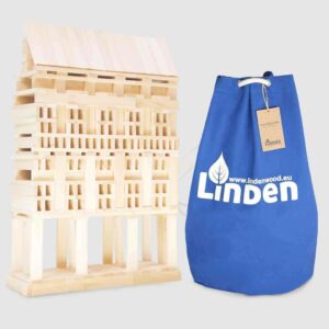 Klocki drewniane Linden 400 szt. w worku żeglarskim