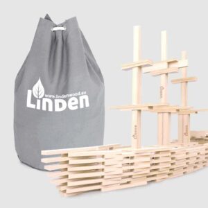 Klocki drewniane Linden 500 szt. w worku żeglarskim